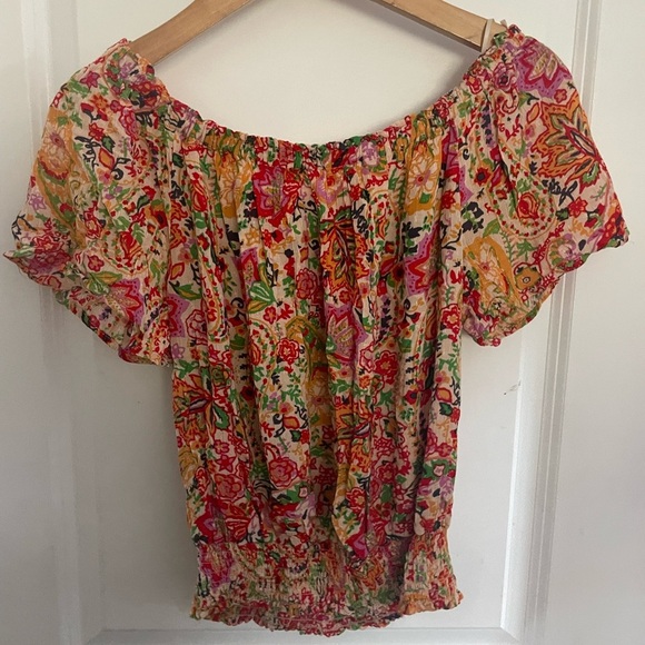 Cynthia Rowley floral multicolored blouse size Large - Picture 3 of 5